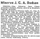 Ahlander Gray Minerva, obituary